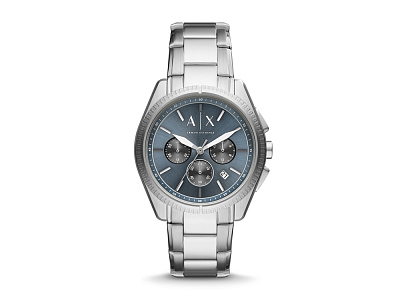 Часы наручные, мужские (Корпус- стальной, циферблат- синий, крепление- стальной)