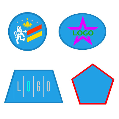 Шеврон из габардина Gabo L  (Голубой)