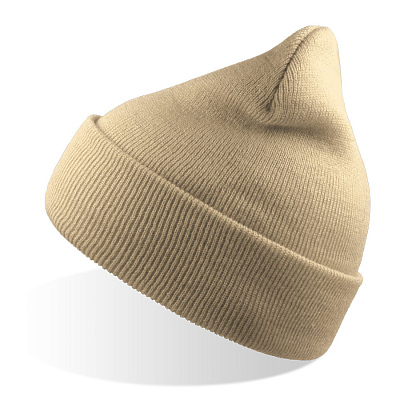 Шапка вязаная  двойная Wind-S (Бежевый)