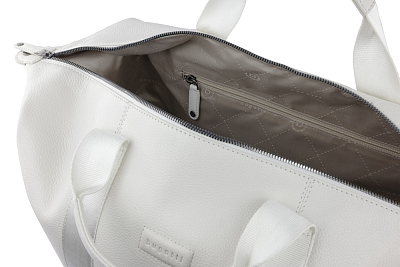 Сумка дорожная BUGATTI Elsa, белая, воловья кожа/полиэстер, 47х22х24/30 см