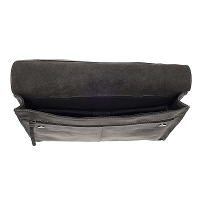 Портфель KLONDIKE Native, натуральная кожа в черном цвете, 40 х 11 х 31 см