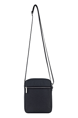 Сумка наплечная мужская BUGATTI Sera, антрацитовая, полиэстер, 17х5,5х21 см, 1,5 л