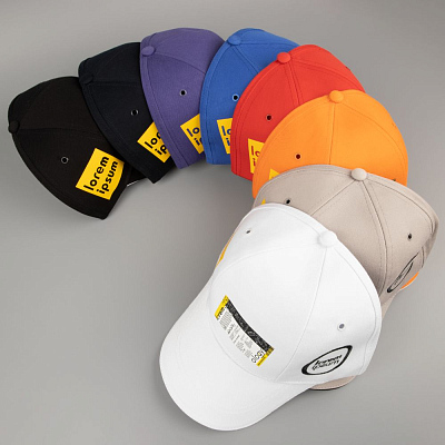 Бейсболка Canopy, темно-синяя с белым кантом