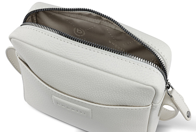 Сумка кросс-боди женская BUGATTI Elsa, белая, воловья кожа/полиэстер, 19х5,5х14 см