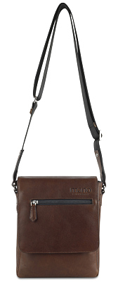 Сумка через плечо Mano "Don Valentino", натуральная кожа в коричневом цвете, 21 х 25 х 5 см