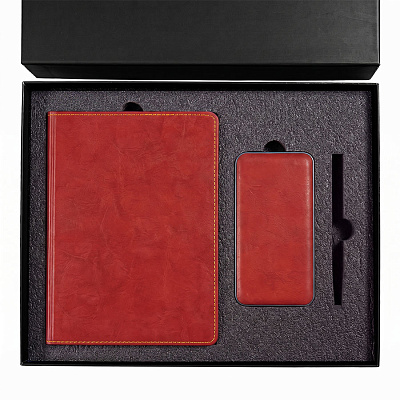 Набор подарочный  EMBER: ежедневник и power bank в коробке  с ложементом (Бордовый)