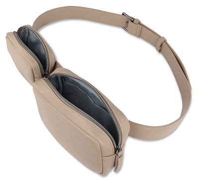 Сумка на пояс BUGATTI Almata, с кошельком, песочная, полиуретан, 29x5x13 см