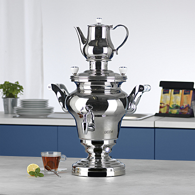 Самовар BEEM модель Soraya, 10 литров, серебристый
