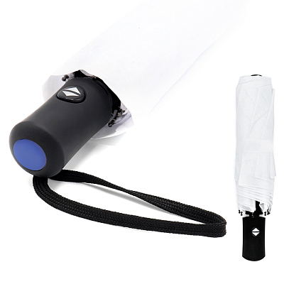 Автоматический противоштормовой зонт Vortex To Go, белый/синий (Белый/ синий)