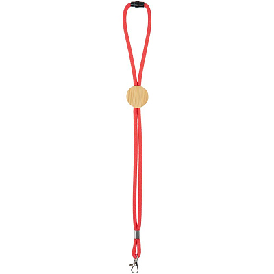 Шнурок для бейджа Tube Wood, красный