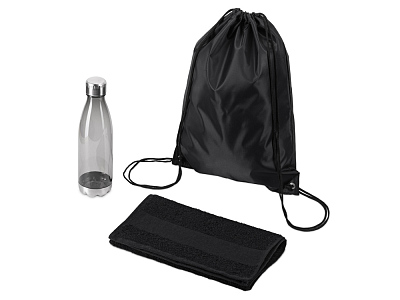 Спортивный набор с бутылкой и полотенцем Beginner (Чёрный)