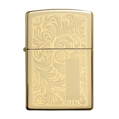 Зажигалка ZIPPO Venetian® с покрытием High Polish Brass, латунь/сталь, золотистая, 38x13x57 мм (Золотистый)