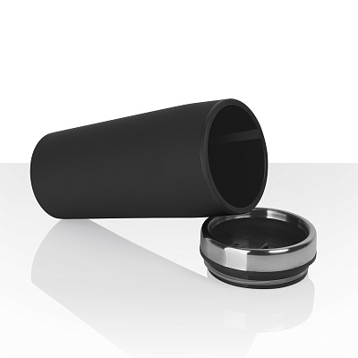 Термостакан "Европа" 500 мл, покрытие soft touch, черный