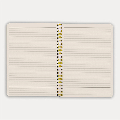 Блокнот на двойной пружине HELIX, 143 х 205 мм, черный с желтым, блок в линейку
