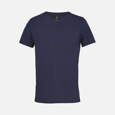 Футболка унисекс Regent с V-образным вырезом, белая (Кобальт)