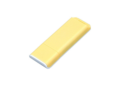 USB 2.0- флешка на 32 Гб с оригинальным двухцветным корпусом (Желтый/белый)