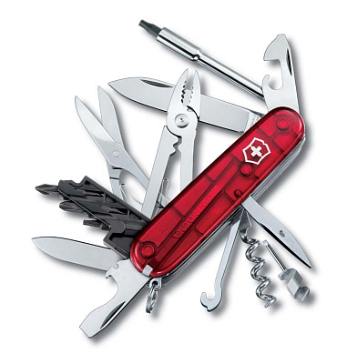 Нож перочинный VICTORINOX CyberTool M, 91 мм, 32 функции, полупрозрачный красный (Красный)