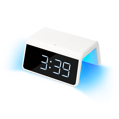 Зарядная станция с часами 15W Flame, белая (Белый)