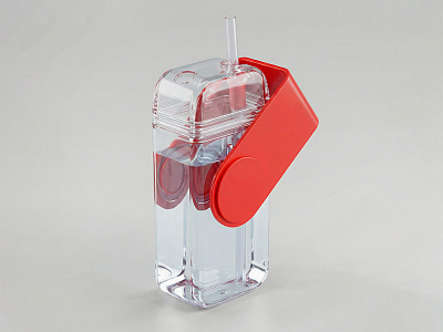Бутылка для воды JUICY DRINK BOX, 290 мл (Прозрачный, красный)