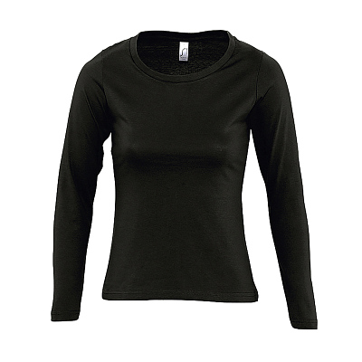 Футболка женская с длинным рукавом MAJESTIC (Чёрный)