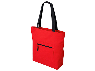 Сумка на молнии Zipper Neo из хлопка 280 г c карманом на молнии спереди (Красный)