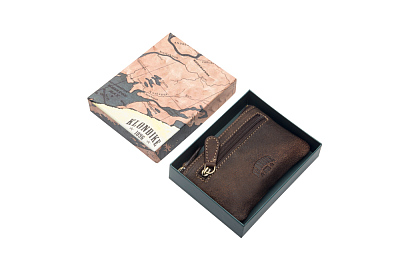 Ключница KLONDIKE «Luke», натуральная кожа в темно-коричневом цвете, 11 х 7,5 см