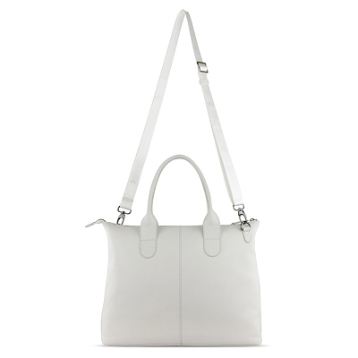 Сумка-шоппер BUGATTI Elsa, белая, воловья кожа/полиэстер, 46х11х31,5 см