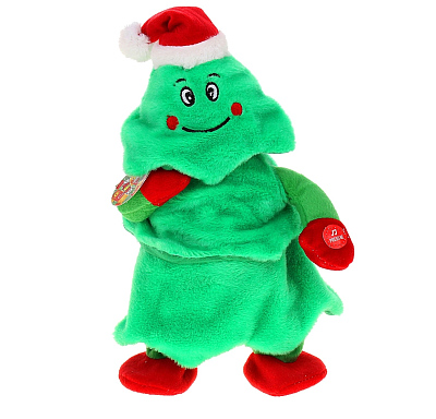 МЯГКАЯ ИГРУШКА МЕХАНИЧЕСКАЯ &amp;quot;ЕЛОЧКА&amp;quot; В КОЛПАКЕ ПОЕТ, ХОДИТ 333858 (Зеленый)