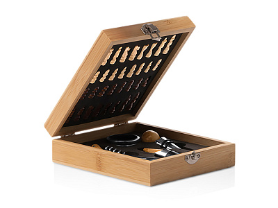 Набор для вина с шахматами ФРЕСНО (Бежевый)