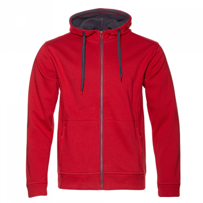 Толстовка мужская STAN с капюшоном на молнии сэндвич 320, 18 (Красный)