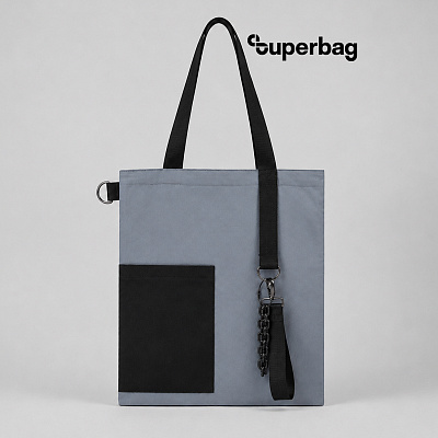 Набор Superbag Color kit: шоппер с обвесом (серый с чёрным) (Серый с черным)
