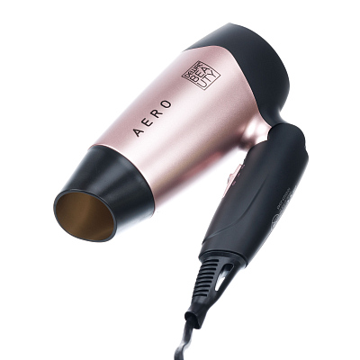 Фен DEWAL BEAUTY Aero Rose, дорожный, чёрно-розовый, 1400 Вт, 1 насадка