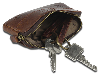 Ключница Mano "Don Leon", натуральная кожа в коричневом цвете, 12 х 7 см