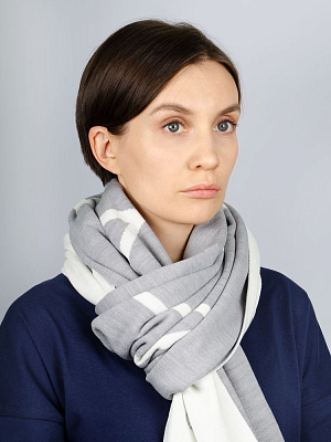 Шарф Bereg, молочный с серым (Серый)