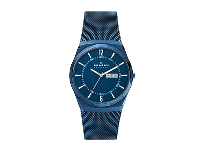 Часы наручные, мужские (Корпус- синий, циферблат- синий, крепление- синий)