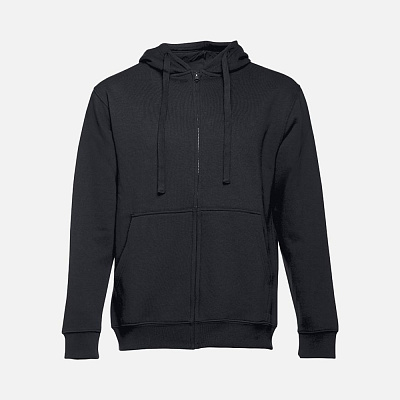 Толстовка мужская на молнии с капюшоном Amsterdam, черная (Чёрный)