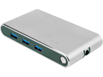 Хаб 8-в-1 Type-C Hermes, USB 3.0 x 3, Type-C PD, HDMI, LAN, картридер (Зеленый)