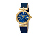 Корпус- желтое золото, циферблат- синий, крепление- синий
