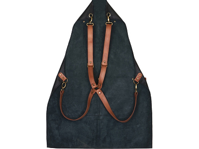 Фартук из натуральной кожи с карманами