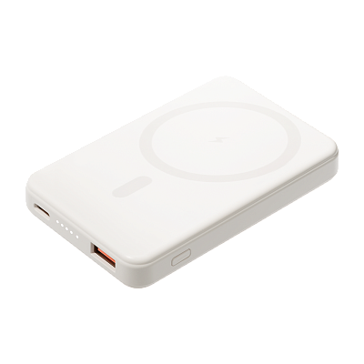 Внешний аккумулятор Ларго PD (Largo PD) 5000mAh с функцией беспроводной зарядки 15W  (Белый)