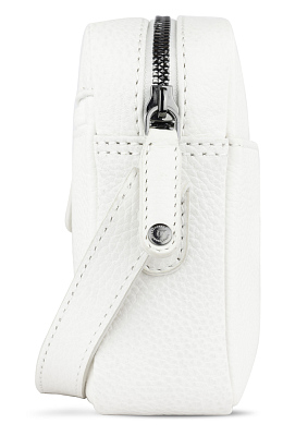 Сумка кросс-боди женская BUGATTI Elsa, белая, воловья кожа/полиэстер, 19х5,5х14 см