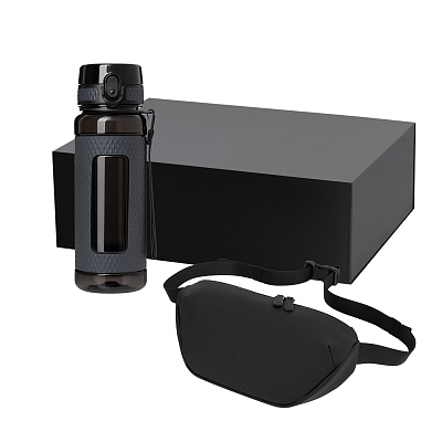 Подарочный набор Vector, Madrid, черный (сумка cross body, бутылка) (Чёрный)