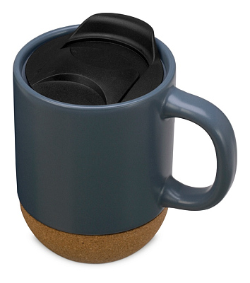 Кружка с пробковым дном и крышкой Denpasar (Серый антрацит)