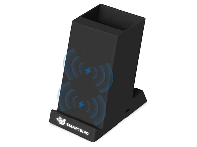 Настольное беспроводное зарядное устройство Glow Box (Черный)