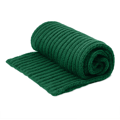 Шарф вязаный НАСВЯЗИ© шерсть/акрил (Темно-зеленый)