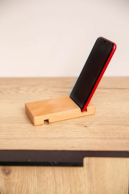 Подставка для телефона, 13х7,5х2см, бук (Светло-коричневый)