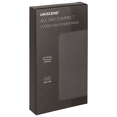 Внешний аккумулятор Uniscend All Day Compact 10000 мАч, черный