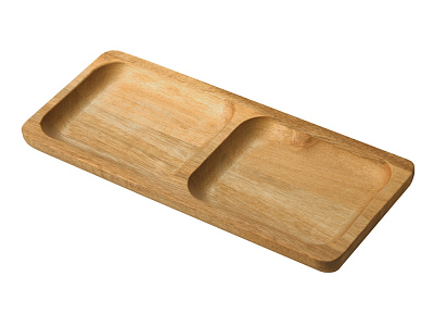 Менажница из акации с двумя секциями Almond (Натуральный)