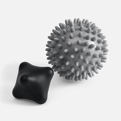 Набор массажных мячей для MФР Relaxify, черный с серым (Серый)