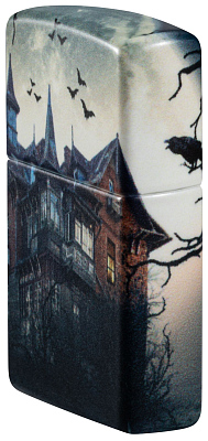 Зажигалка ZIPPO Horror House с покрытием 540 Matte, латунь/сталь, белая, 38x13x57 мм